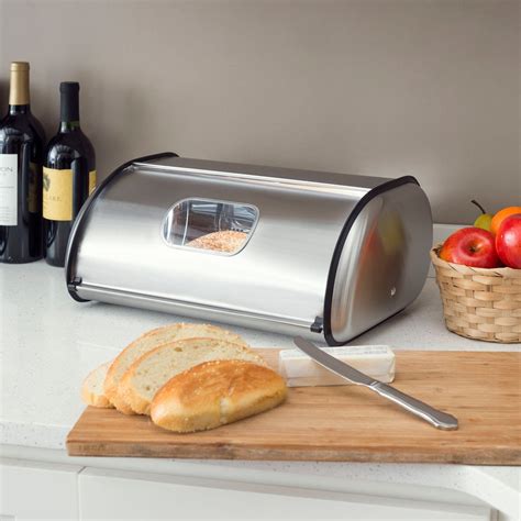 home basics mirror finish stainless steel bread box silver|Home Basics Stainless Steel Bread Box .